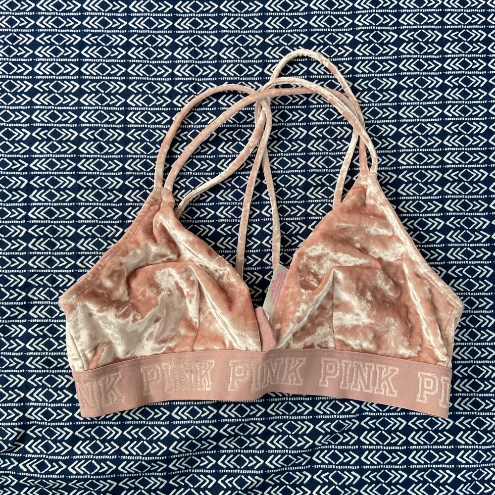 velvet pink bralette